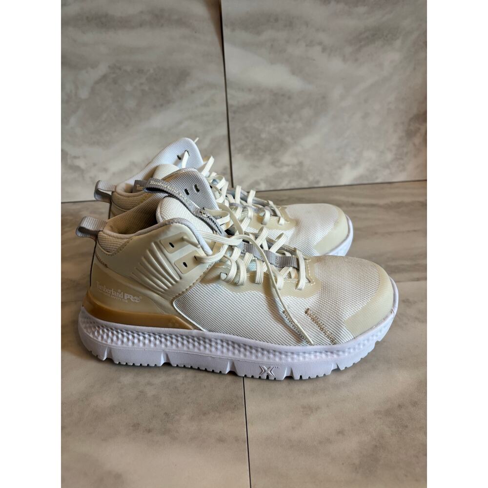 Timberland PRO Setra Mid Womens Work Shoes Sz 7.5 Composite Toe Tan Champagne